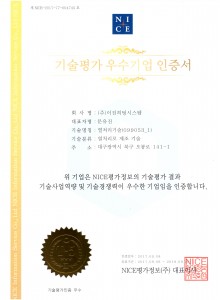 Certificate of Excellent Company in the technology assessment